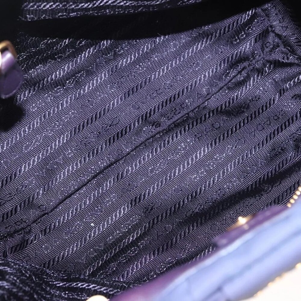 PRADA Hand Bag Nylon 2way Purple Gold Auth - Picture 14 of 16